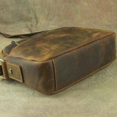 COOL Vintage Brown LEATHER MENS Small Side Bag Messenger Bag for Men - imessengerbags
