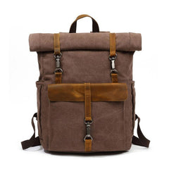 Cool Canvas Mens Travel Backpack Canvas School Backpack Laptop Backpack for Men