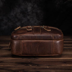 Brown LEATHER MENS Small Vertical Courier Bag SHOULDER BAG SIDE BAG COURIER BAG MESSENGER BAG FOR MEN