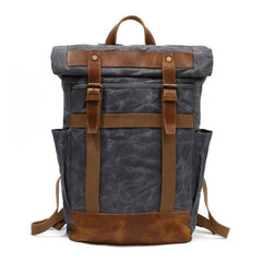 Waxed Canvas Mens Travel Backpack Canvas School Backpack Laptop Backpack for Men