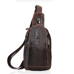 Cool Mens Leather Sling Bag One Shoulder Backpacks Sling Crossbody Backpack For Men - imessengerbags