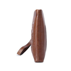 Genuine Leather Mens Urban Cohort Clutch Cool Slim Wallet Zipper Clutch Wristlet Wallet for Men