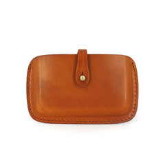 Handmade Leather Mens Card Wallet Front Pocket Wallets Small Wallets for Men