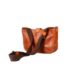 Casual Tan Leather Mens 8 inches Postman Bag Side Bag Brown Leather Messenger Bags Courier Bag For Men - imessengerbags
