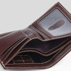 Handmade Leather Mens Cool Slim Leather Wallet Men Small Wallets Bifold for Men - imessengerbags