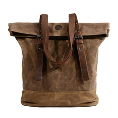 Mens Waxed Canvas Large Handbag Canvas Tote Bag Canvas Shoulder Bag for Men