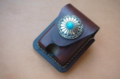 Handmade Coffee Leather Classic Zippo Lighter Case Standard Zippo Lighter Holder Pouch For Men - imessengerbags