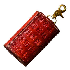 Handmade Leather Tooled Mens Cool Car Key Wallet Car Key Holder Car KeyChain for Men - imessengerbags