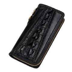 Handmade Leather Mens Chain Biker Wallet Cool Leather Wallet Long Phone Wallets for Men