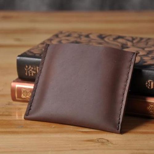 Handmade Mens Cool billfold Leather Wallet Men Small Card Slim Wallets Bifold for Men - imessengerbags