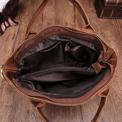 Cool Brown Leather Mens Vintage Small Briefcase Work Bag Shoulder Bag For Men