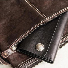 Genuine Leather Mens Cool Messenger Bag iPad Bag Chest Bag Bike Bag Cycling Bag for men