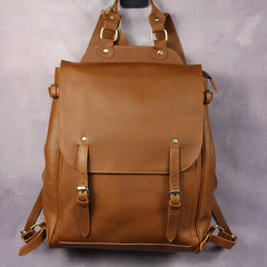 Vintage Mens Leather 15inch Laptop Backpack Leather School Backpack Travel Backpack for Men - imessengerbags