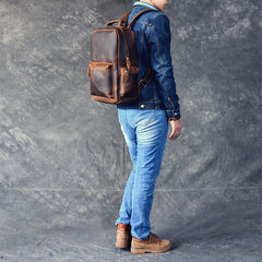 Vintage Brown Leather Mens 15