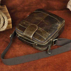Small Leather Mens SIDE BAG COURIER BAG Messenger Bag Shoulder Bag for Men