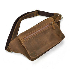 Cool Dark Brown LEATHER MENS FANNY PACK FOR MEN BUMBAG Vintage WAIST BAGS - imessengerbags