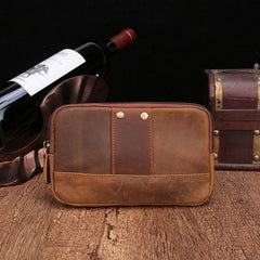Cool Brown Mens Leather Belt Bag Belt Pouch Cell Phone Holster Waist Bags For Men - imessengerbags