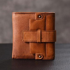 Handmade Mens Cool billfold Leather Wallet Men Small Slim Wallets Bifold for Men - imessengerbags