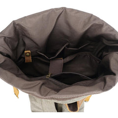 Casual Waxed Canvas Green Men's Travel School Backpack Laptop Backpack For Men - imessengerbags