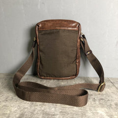 Cool BROWN LEATHER MEN'S Vertical Small Side Bags MESSENGER BAG BLACK Black Courier Bags FOR MEN - imessengerbags