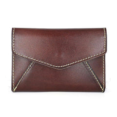 Leather Mens Card Wallet Front Pocket Wallet Envelope Cool Small Change Wallet for Men