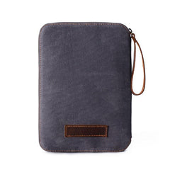 Cool Waxed Canvas Leather Mens Wristlet Bag Work Clutch Zipper Bag for Men