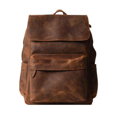 Genuine Leather Mens Cool Backpack Sling Bag Large Travel Bag Hiking Bag for men