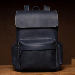 Brown Casual Mens Leather 15inches Computer Backpacks Black Travel Backpack College Backpacks for men - imessengerbags