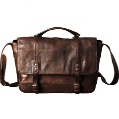 Genuine Leather Mens Cool Messenger Bag Briefcase Work Bag Business Bag for men