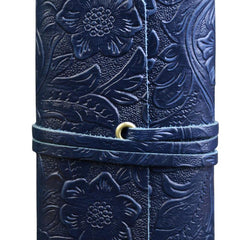 Handmade Leather Floral Mens Cool Short Wallet Card Holder Small Card Slim Wallets for Men - imessengerbags