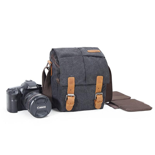 Brown CANVAS WATERPROOF MENS Small Side CAMERA Bag LARGE NIKON CAMERA BAG Gray DSLR CAMERA BAG FOR MEN - imessengerbags