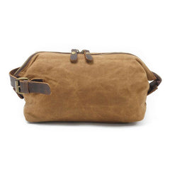 Cool Canvas Leather Mens Zipper Wristlet Bag Vintage Clutch Zipper Bag for Men