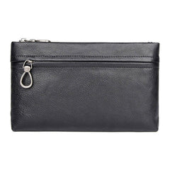 BLACK MENS LEATHER Yellow SLIM ZIPPER CLUTCH WRISTLET PURSE BAG CLUTCH BAG FOR MEN