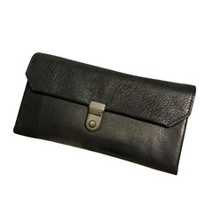 Handmade Genuine Leather Mens Cool Long Leather Wallet Phone Wallet Clutch Wallet for Men - imessengerbags