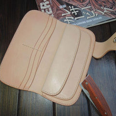 Handmade Leather Biker Wallet Mens Cool Chain Wallet Trucker Wallet with Chain