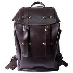 Handmade Leather Mens Cool Backpack Sling Bag Large Black Travel Bag Hiking Bag for men - imessengerbags