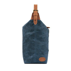 Waxed Canvas Sling Backpack Men's Sling Bag Navy Blue Chest Bag Waxed Canvas One shoulder Backpack For Men