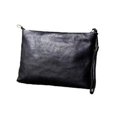Cool Leather Mens Soft Leather Zipper Clutch Bag Wristlet Purse for Men