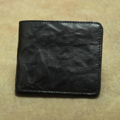 Vintage Brown Leather Men's Bifold Small Wallet Black Slim Vertical billfold Wallet For Men - imessengerbags