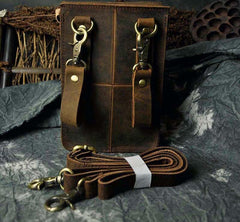 Leather Belt Pouch Mens Small Cases Waist Bag Hip Pack Belt Bag Fanny Pack Bumbag for Men - imessengerbags