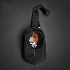 Cool OXFORD CLOTH PVC Men's Sling Bag Black One Shoulder Backpack For Men - imessengerbags