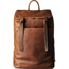 Genuine Leather Mens Cool Backpack Sling Bag Large Black Travel Bag Hiking Bag for men