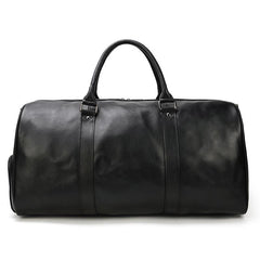 Cool Black Large Leather Men's Overnight Bag Weekender Bag Travel Luggage Bag For Men