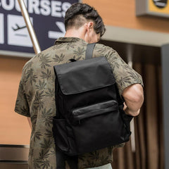Fashion Black Mens Nylon Backpack Travel Backpacks 15‘’ Laptop Backpack College Bag for men - imessengerbags