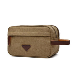 Cool Canvas Leather Mens Black Clutch Bag Mini Green Phone Bag Wristlet Bag For Men - imessengerbags