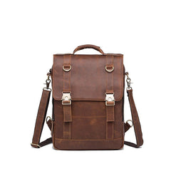 Cool Mens Leather Backpack School Backpack Leather Laptop Backpack for Men