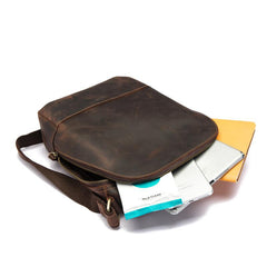 Cool Leather Men's Small Tablet Messenger Bag Small Side Bag Small Shoulder Bag For Men