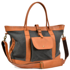 Cool Canvas Leather Mens Womens Casual Shopping Bag Tote Bag Shoulder Bag Tote Purse For Men - imessengerbags