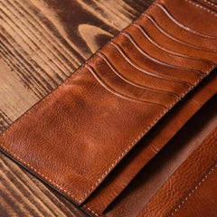 Handmade Mens Cool Leather Chain Wallet Biker Trucker Wallet with Chain for Men - imessengerbags