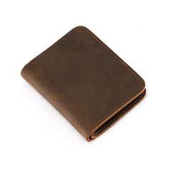 Vintage Mens Leather Slim Bifold Small Wallet Cool billfold Slim Small Wallet for Men - imessengerbags